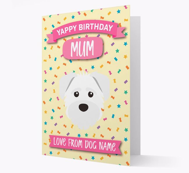 Personalised Card 'Yappy Birthday Mum' with {breedCommonName} Icon